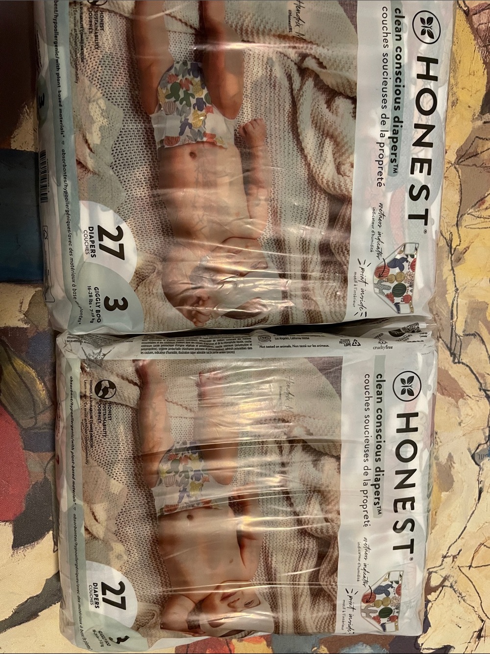 2 Packages of Diapers (size:3, 16-28lbs)